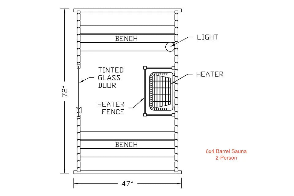 Rustic Barrel Sauna 4 ft