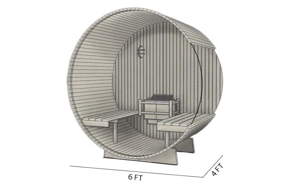 Rustic Barrel Sauna 4 ft