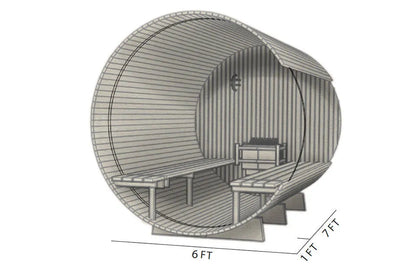 Rustic Barrel Sauna 7+1 ft