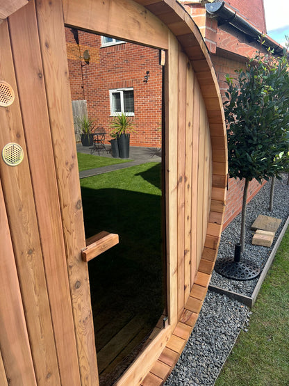 Rustic Barrel Sauna 8ft